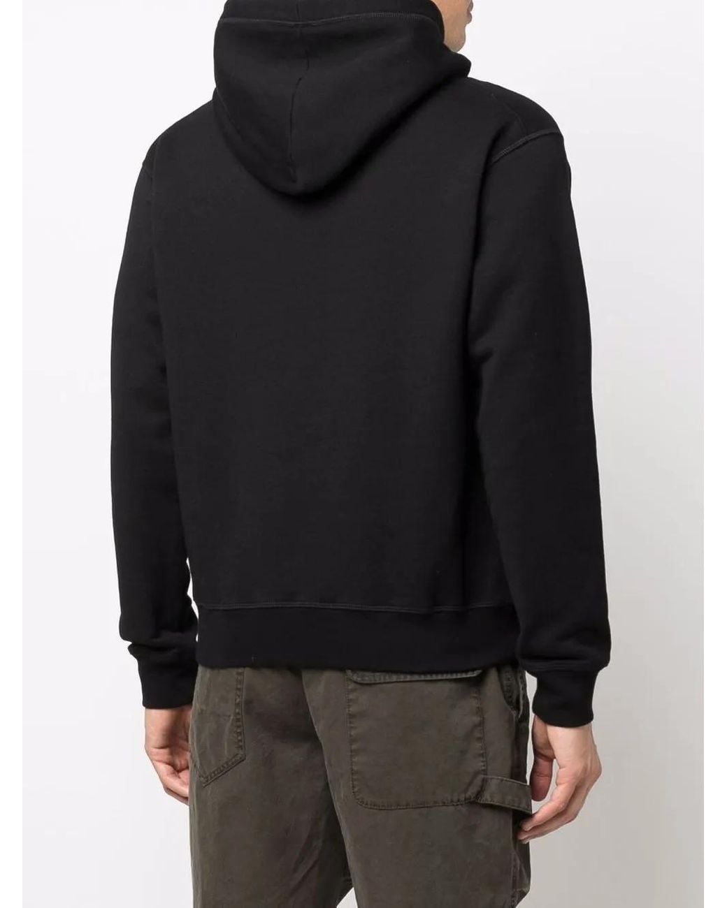 DSquared² Black Logo-Print Cotton Hoodie for men