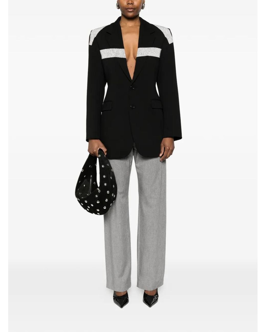 Coperni Black Embellished Single-Breasted Blazer
