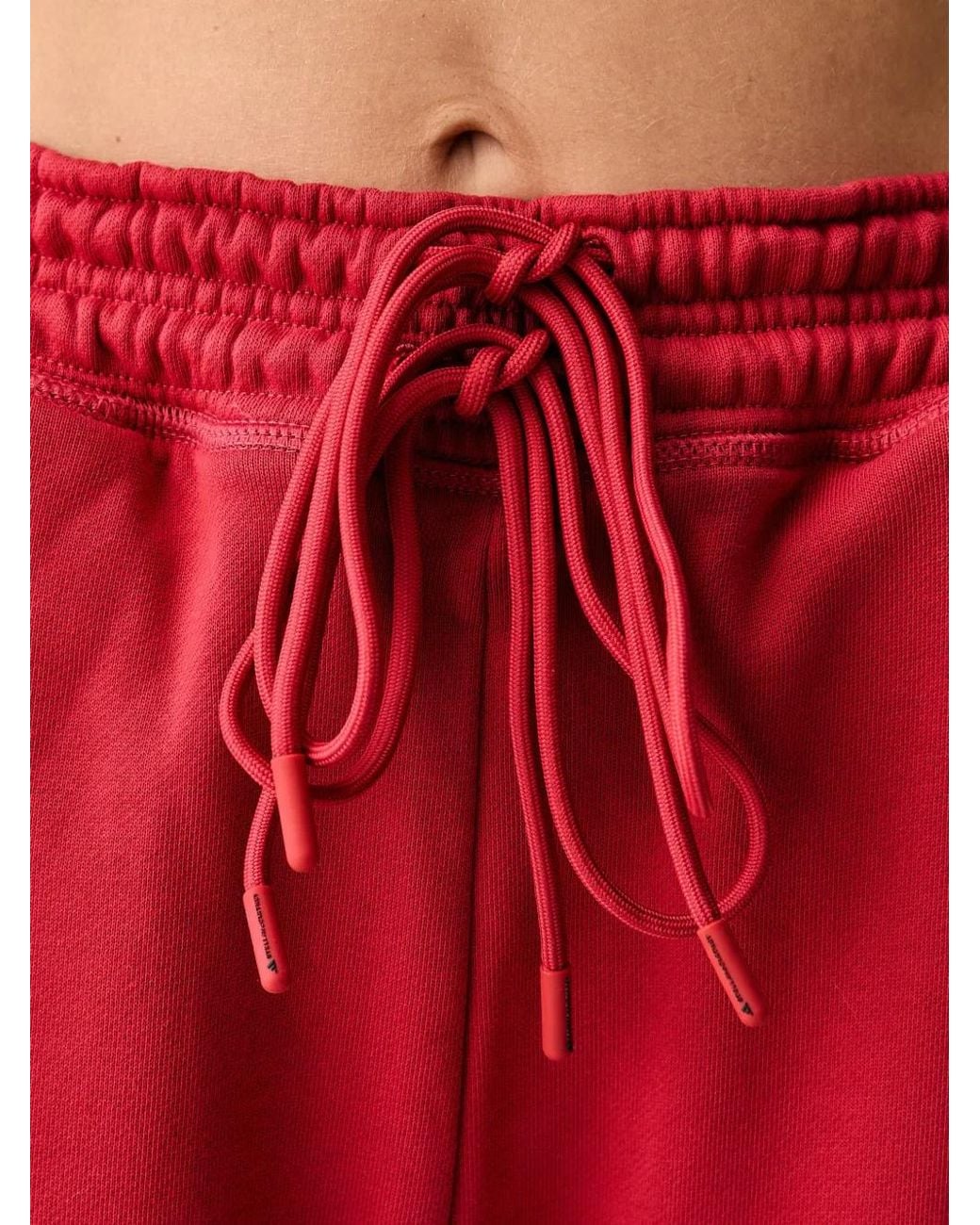 Adidas By Stella McCartney Red Drawstring Logo-Print Track Pants