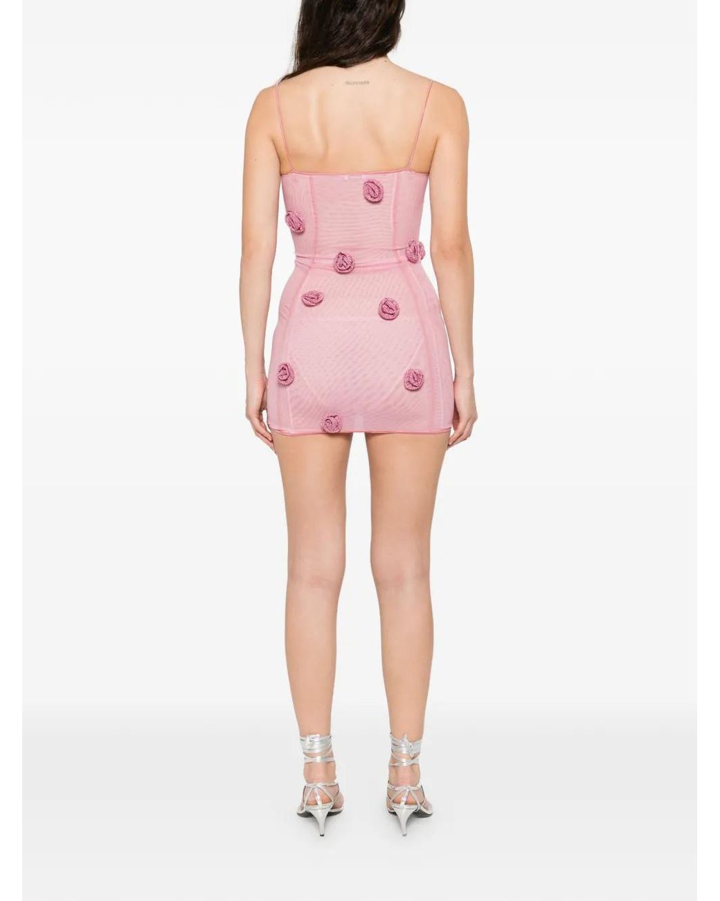 Oseree Pink Rose Balconette Mini Dress