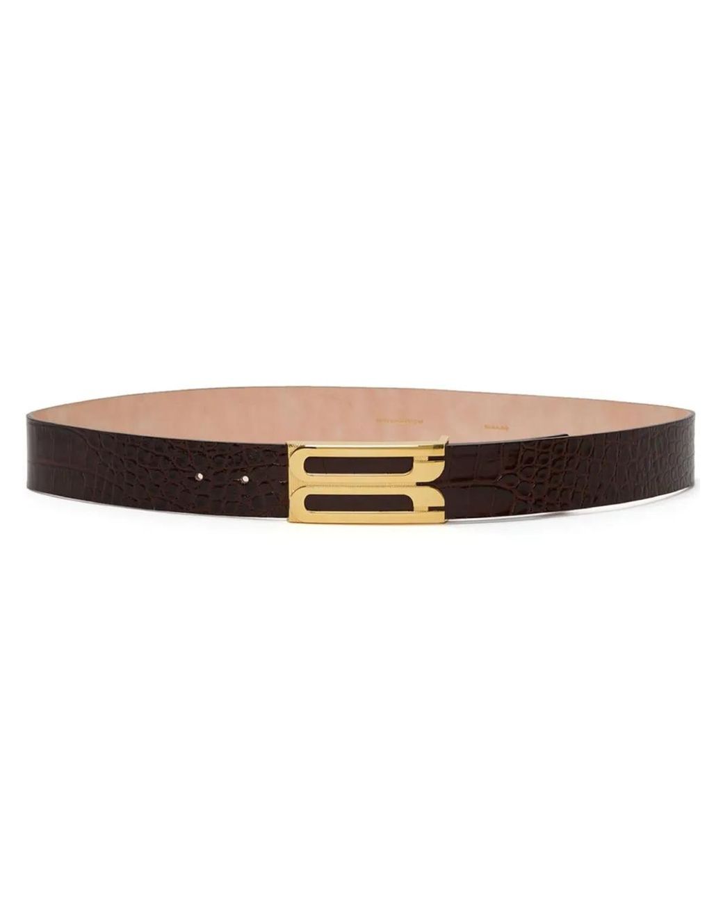Victoria Beckham B Buckle Belt in Natural | Lyst