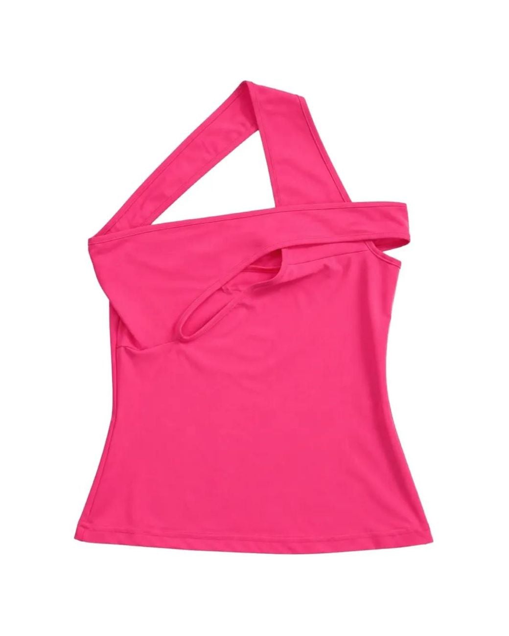 OTTOLINGER Pink Asymmetric-Shoulder Top