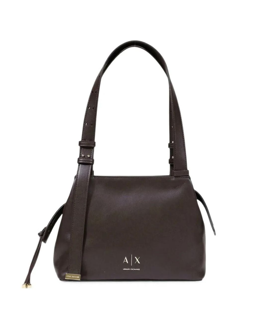 ARMANI EXCHANGE Black Adjustable-Strap Logo-Print Shoulder Bag