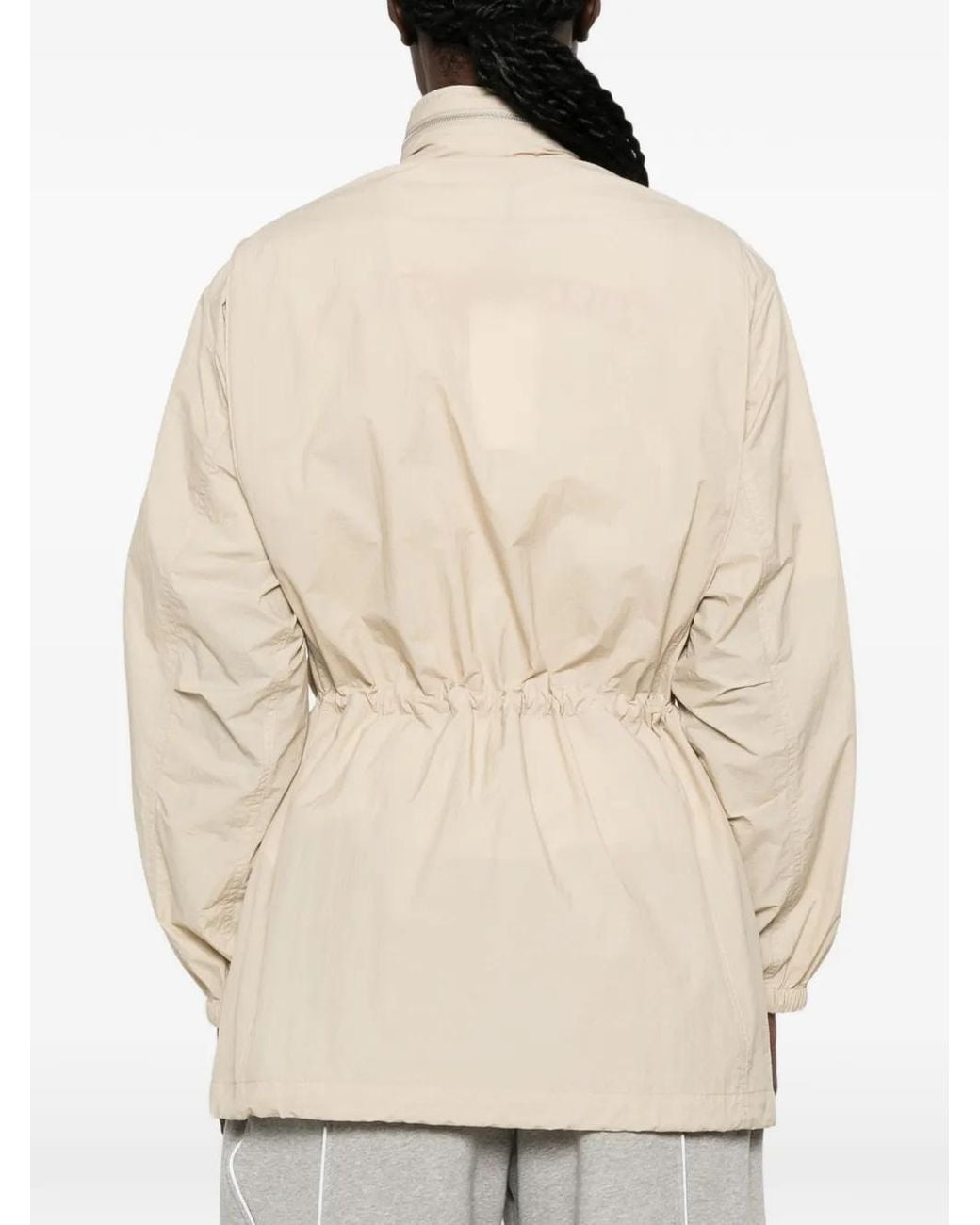 KENZO White Sounds Logo-Print Parka Coat
