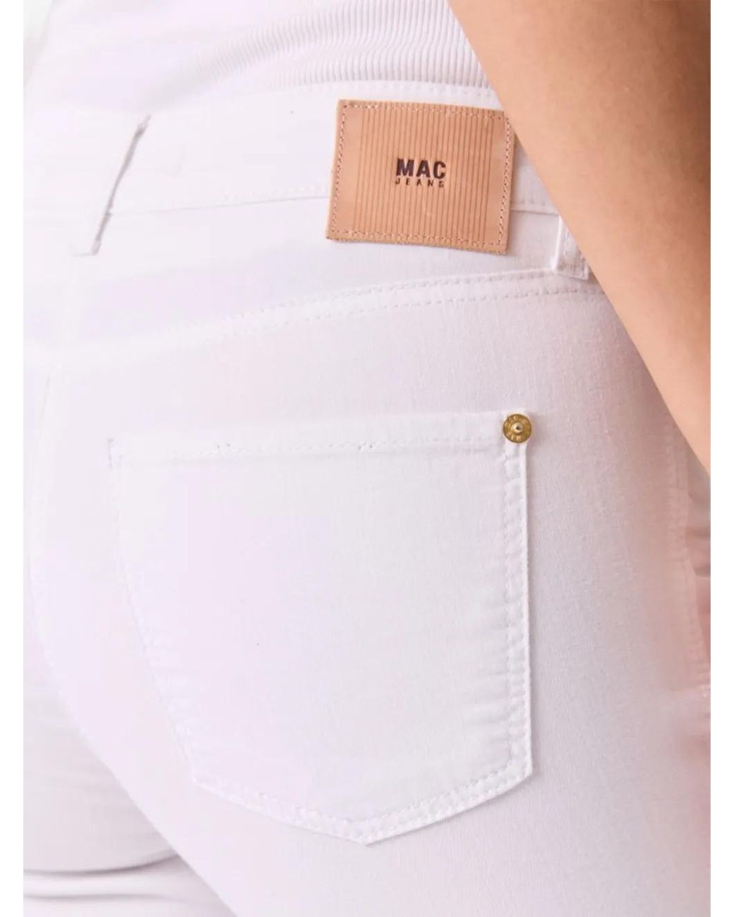 Mac Jeans White Jean Évasé À Découpes
