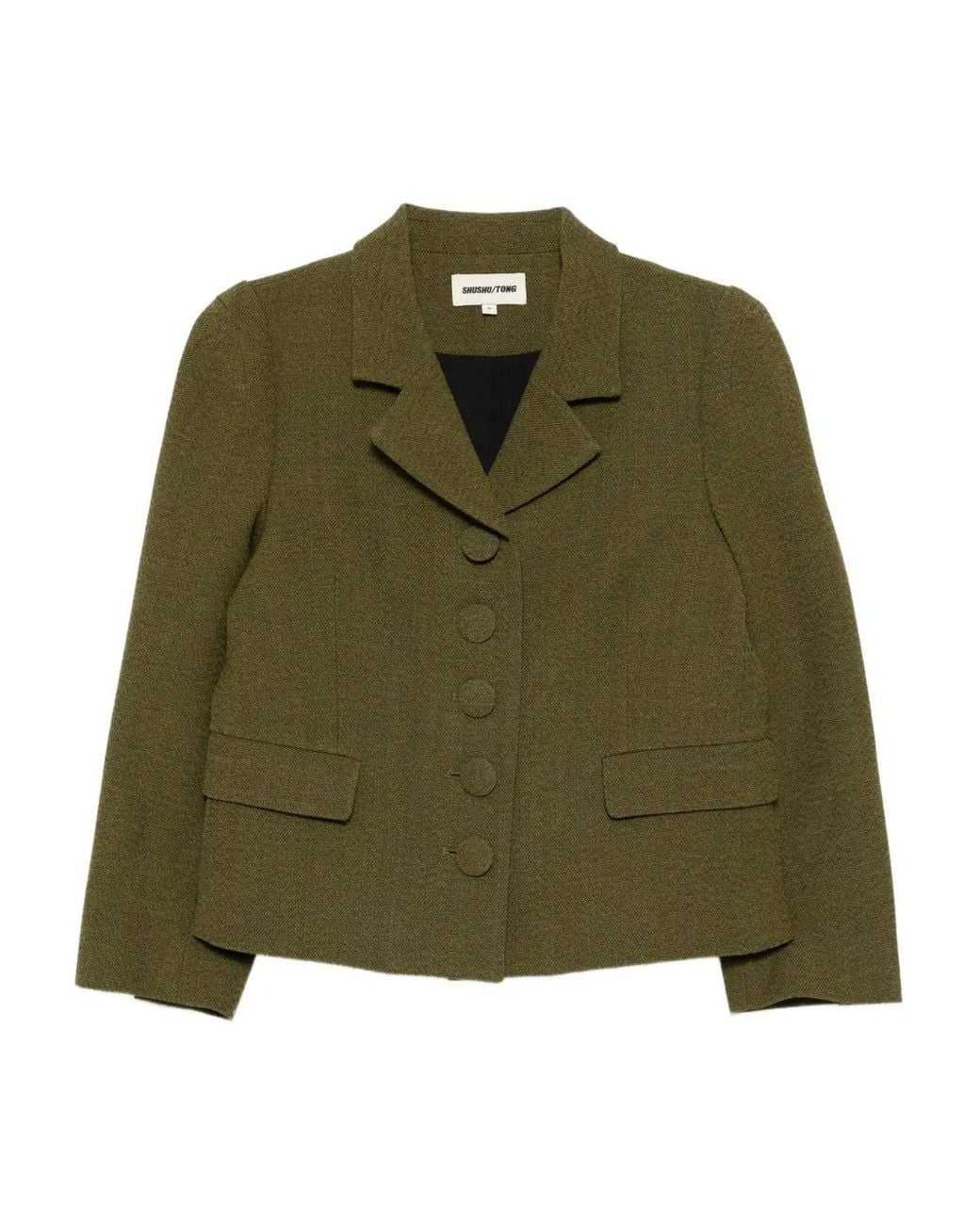 ShuShu/Tong Green Button-Down Lapel Jacket