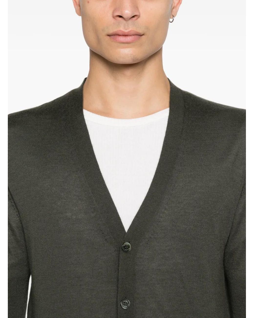 arch4 Green Mr Cruickshank Buttoned Cardigan for men
