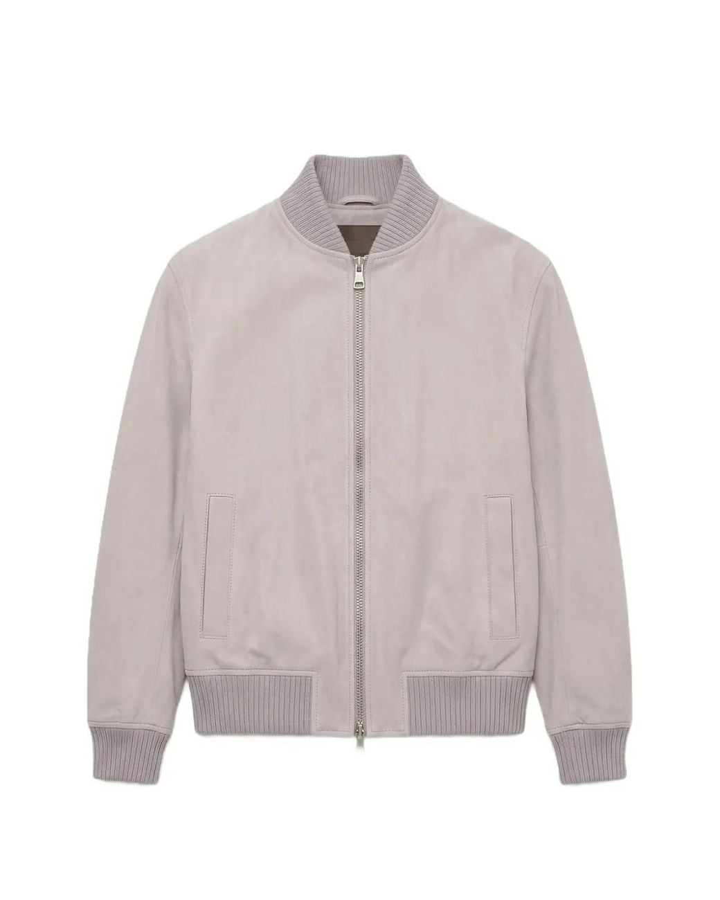 Herno Gray Suede Bomber Jacket for men
