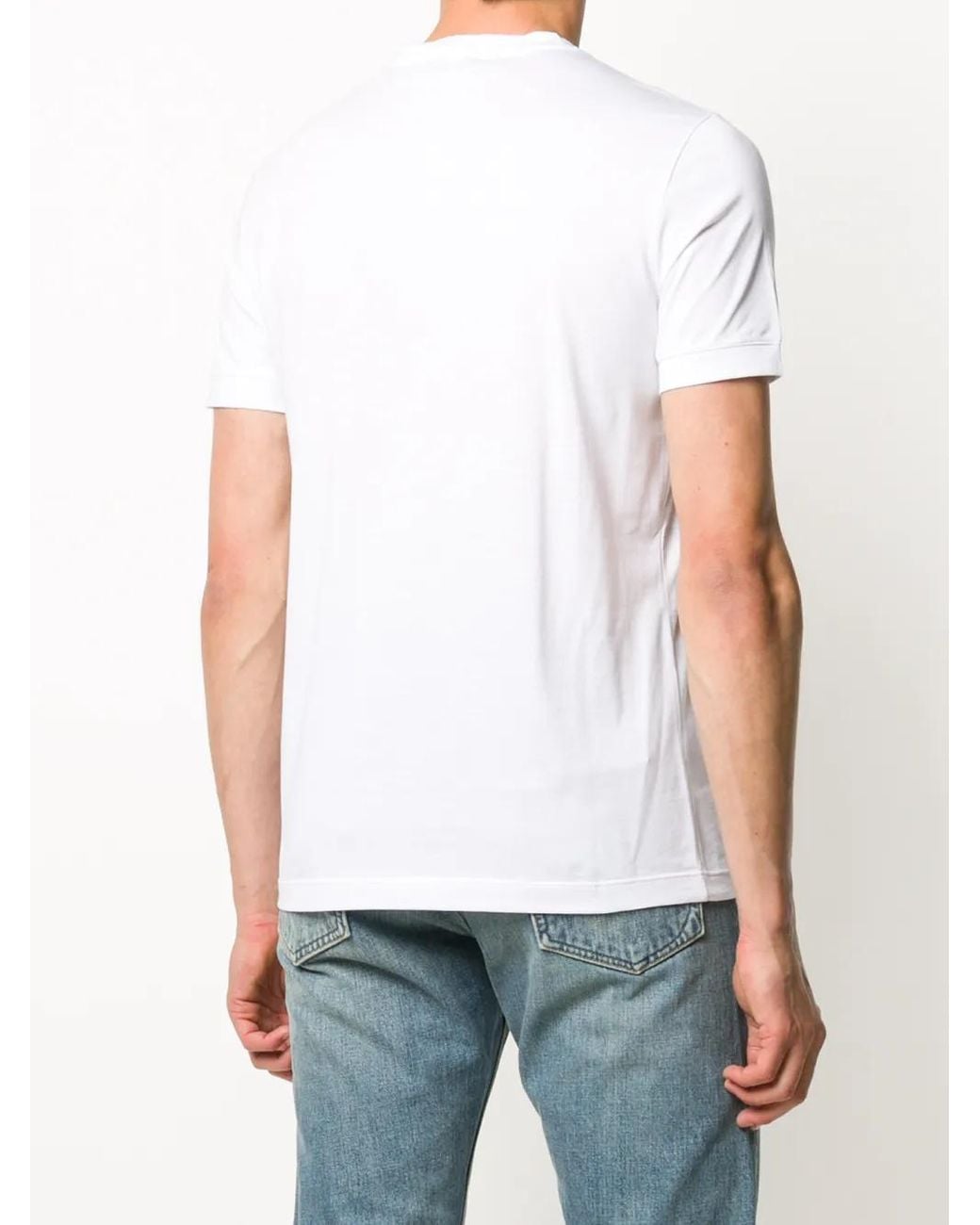Giorgio Armani White Borgonuovo 11 Cotton Jersey T-Shirt Clothing for men