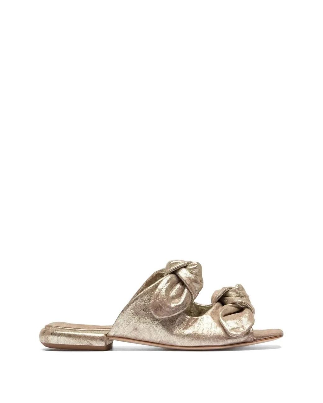 Officine Creative White Suki Knotted Leather Sandals
