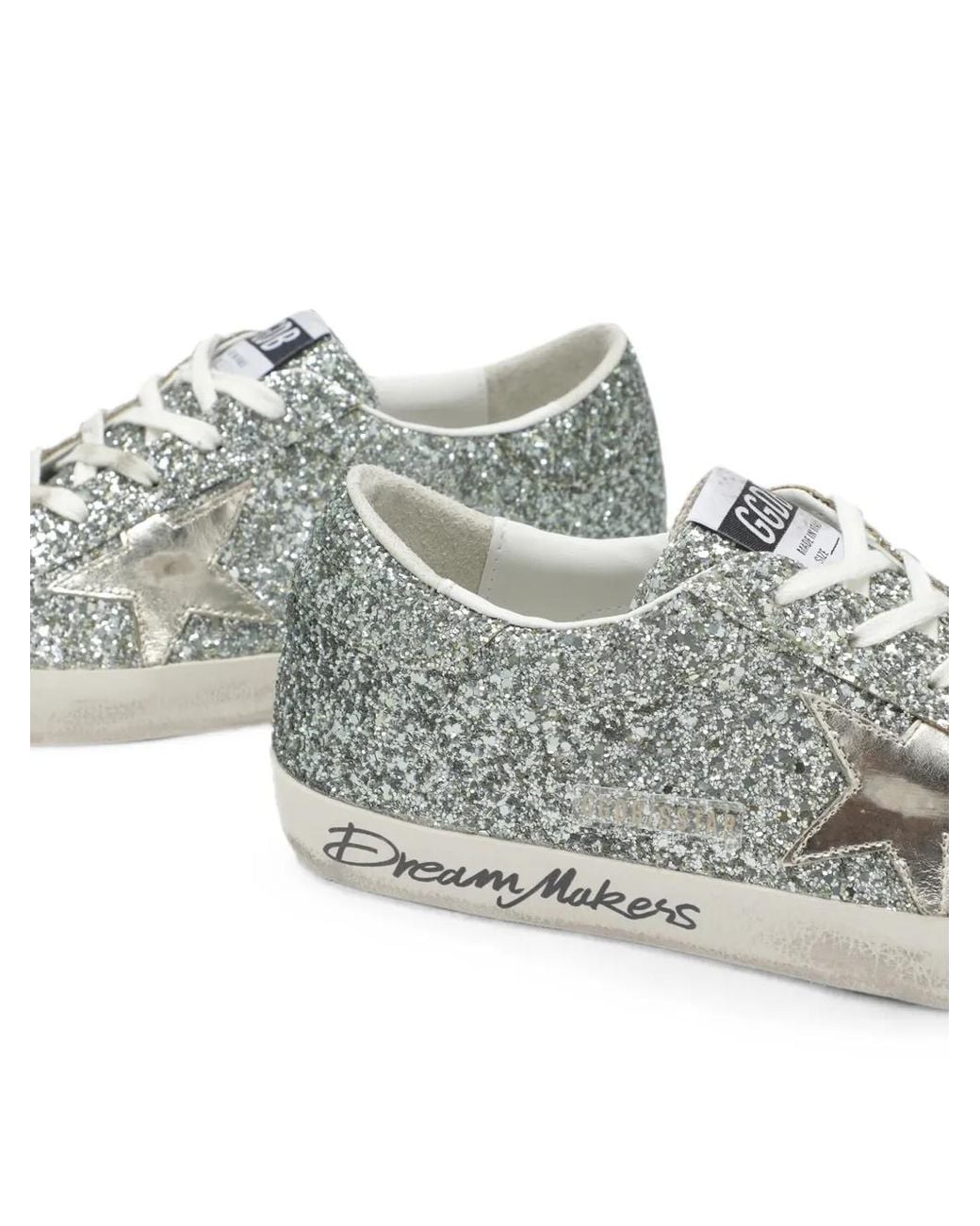 Golden Goose Deluxe Brand White Glitter-Effect Sneakers