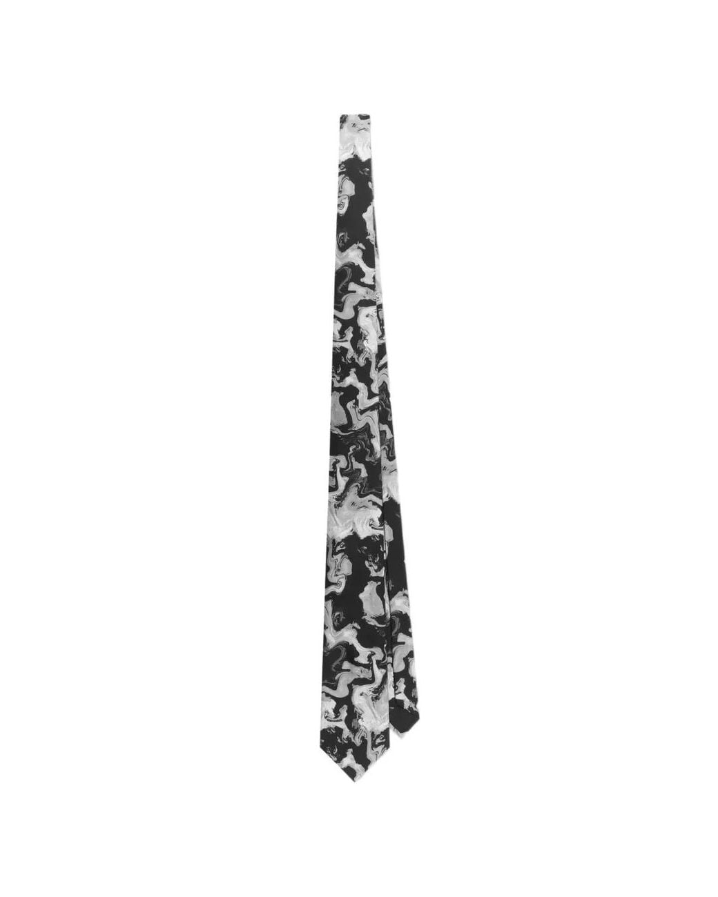 Dolce & Gabbana White Abstract-Print Twill Tie for men