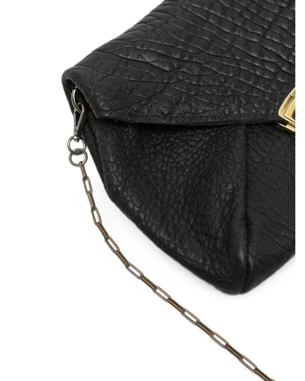 UN TÈ DA MATTI Black Stregatto Envelope Clutch Bag