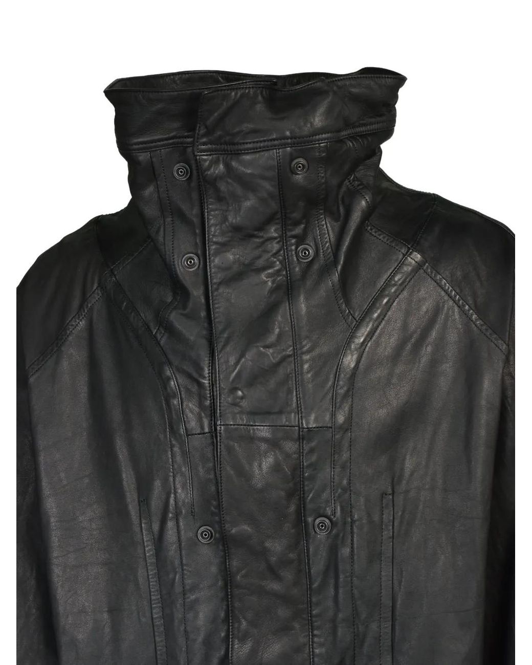 Julius Black Manteau En Cuir Délavé for men