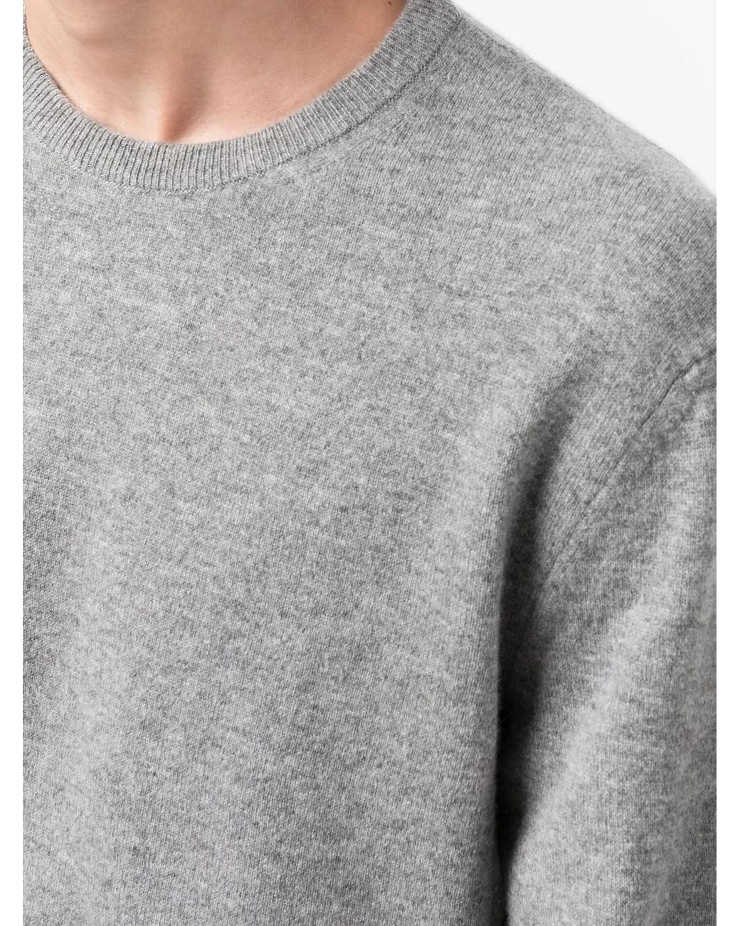 Zegna Gray Crew Neck Cashmere Sweater for men