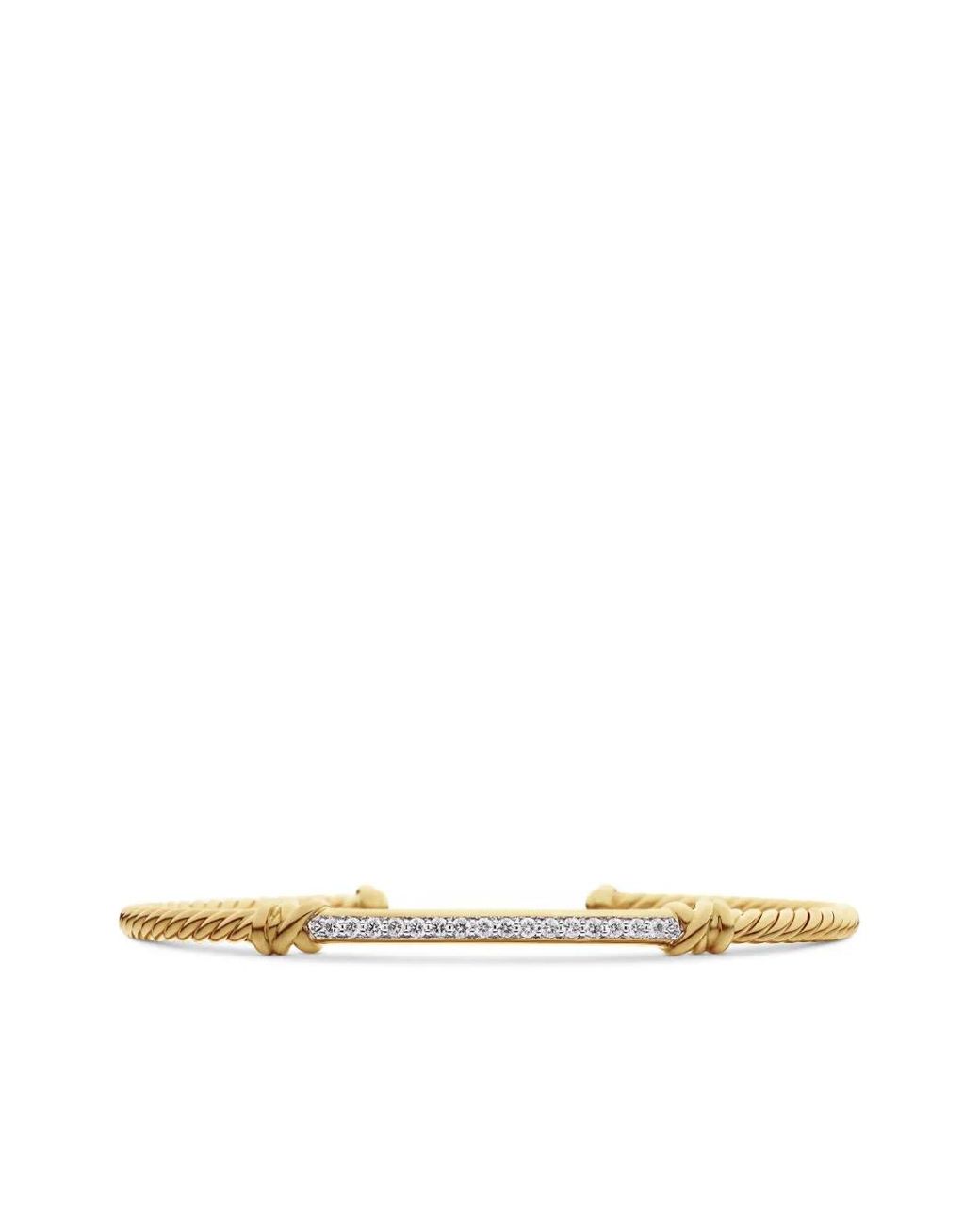 David Yurman White 18Kt Petite Helena Cablespira Station Diamond Bracelet (3Mm)