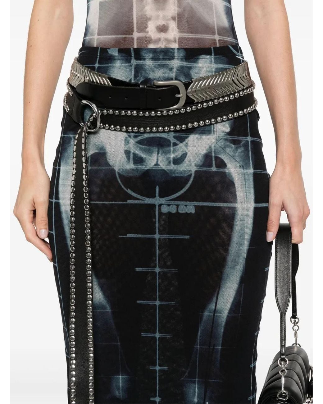 Jean Paul Gaultier Black X-Ray Maxi Skirt