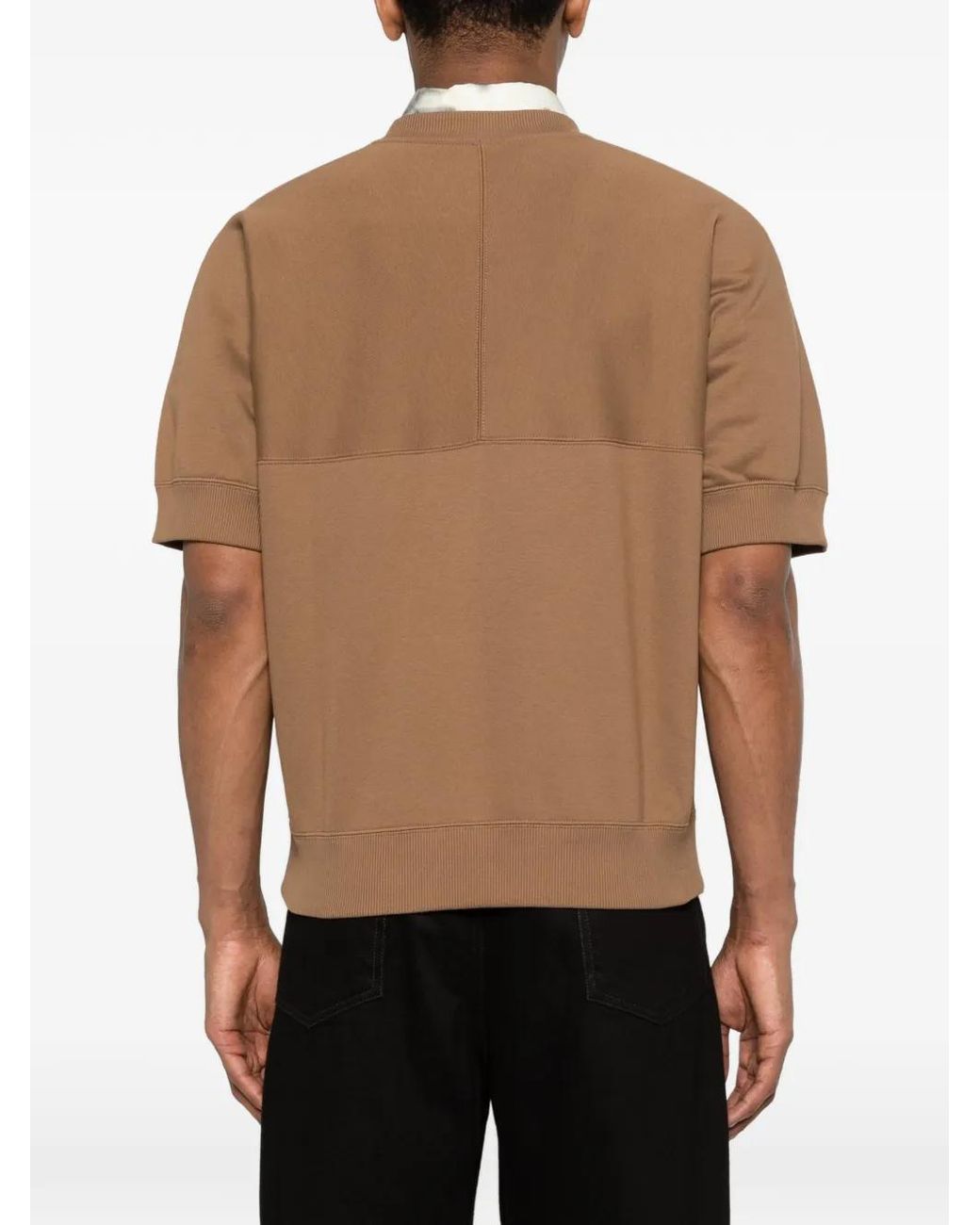 Jil Sander Brown Panelled Crew-Neck T-Shirt for men