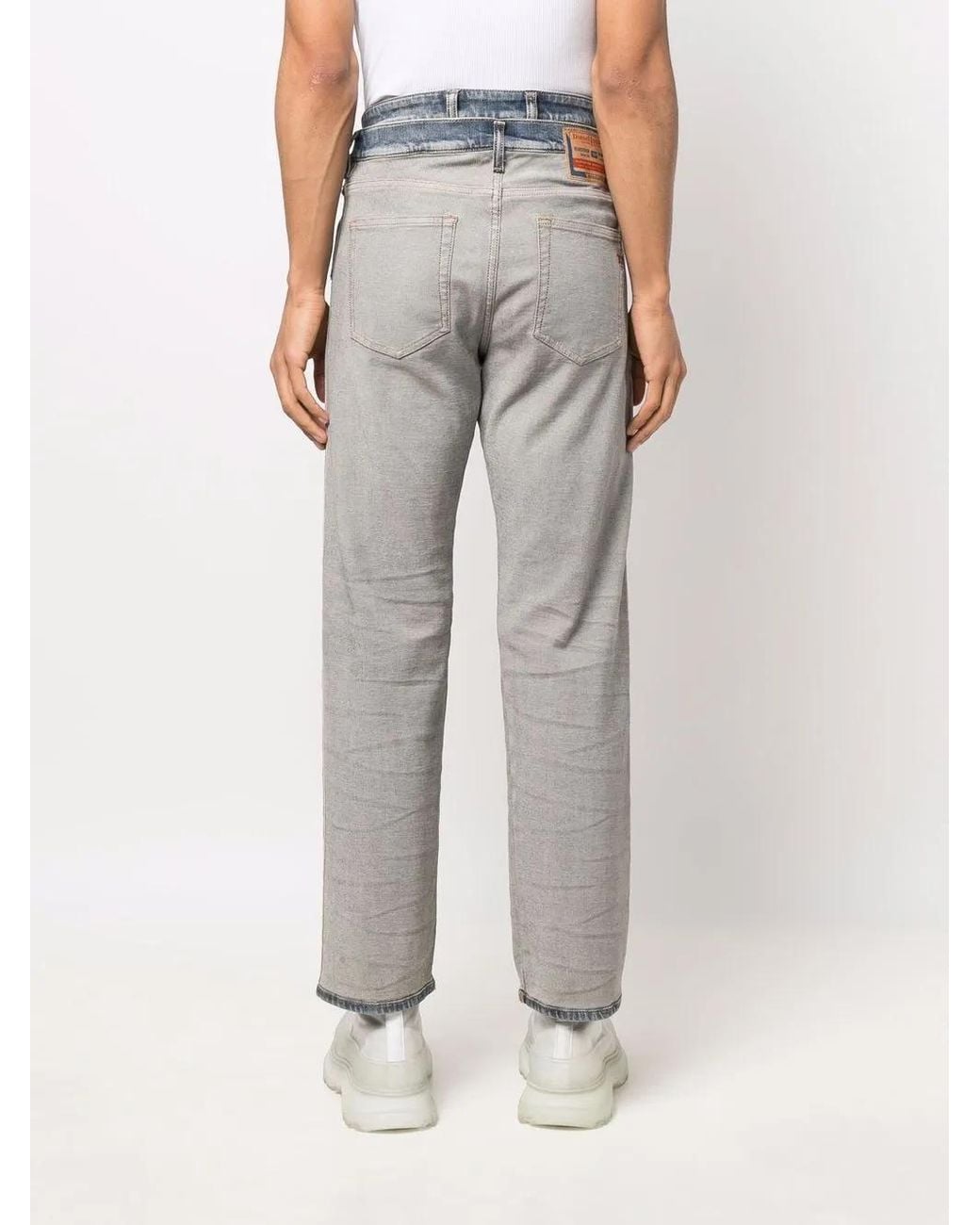 DIESEL Gray Straight-Leg Denim Jeans for men