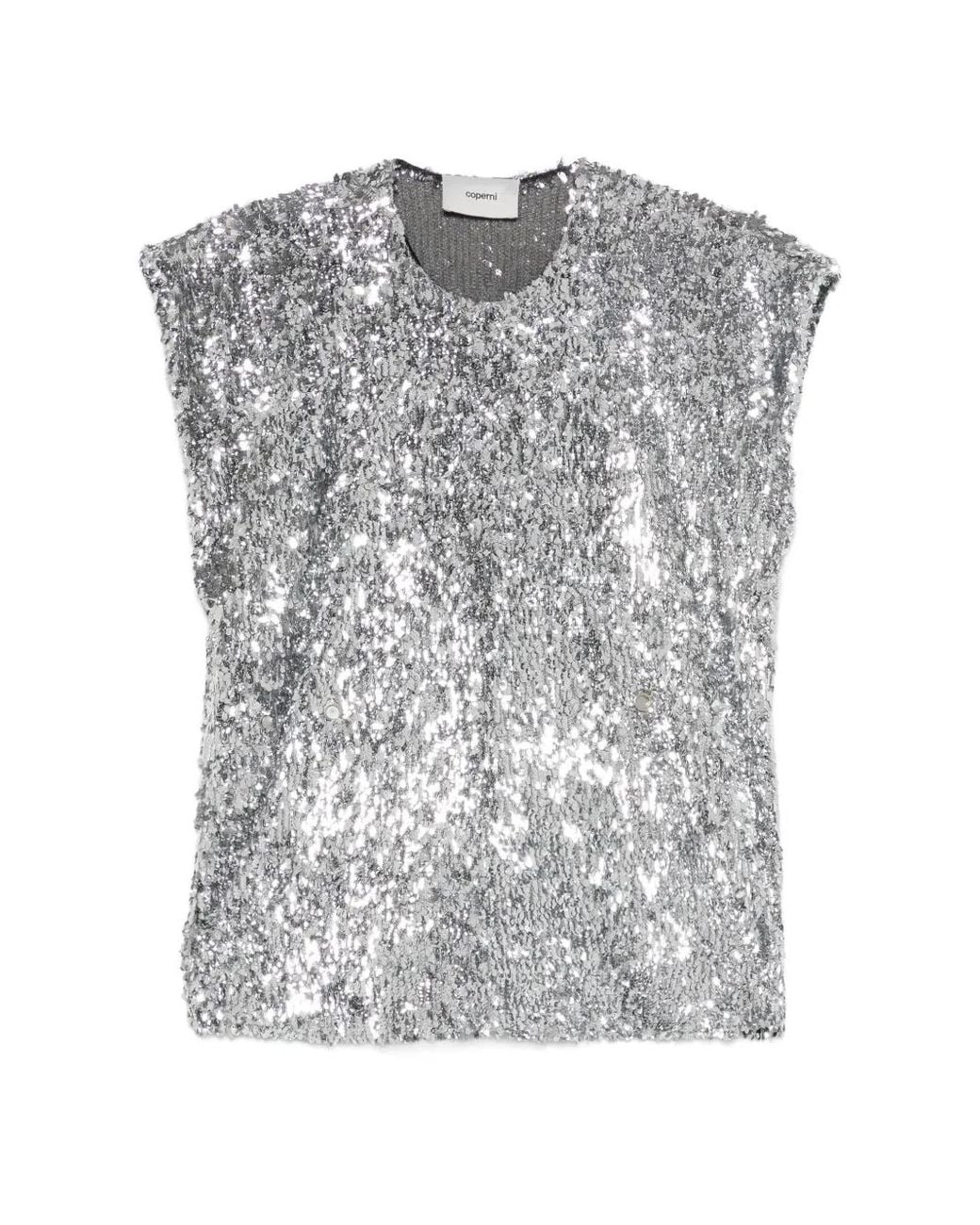 Coperni Gray Sequined Top