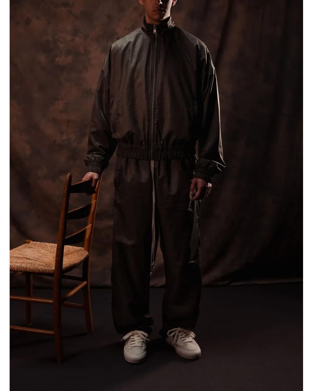 ROUGH Green High-Neck Tracksuit Jacket