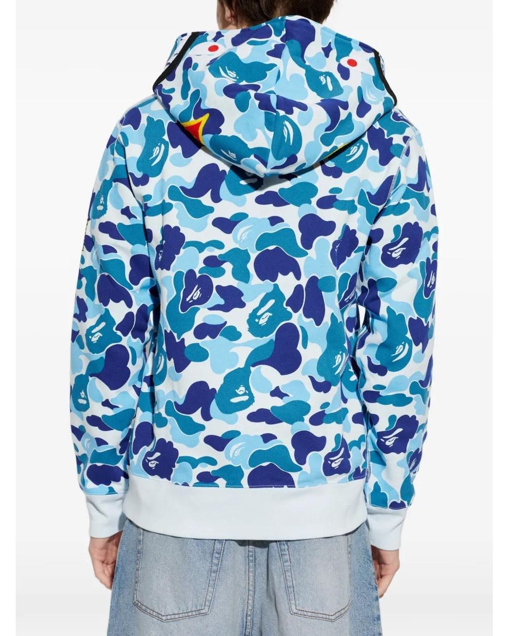A Bathing Ape Blue Camouflage-Print Hoodie for men