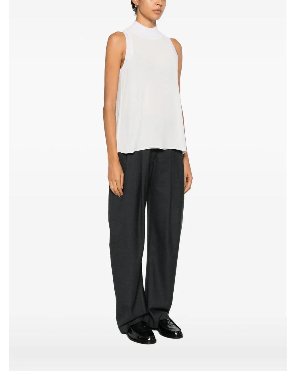 Peserico White High-Neck Top