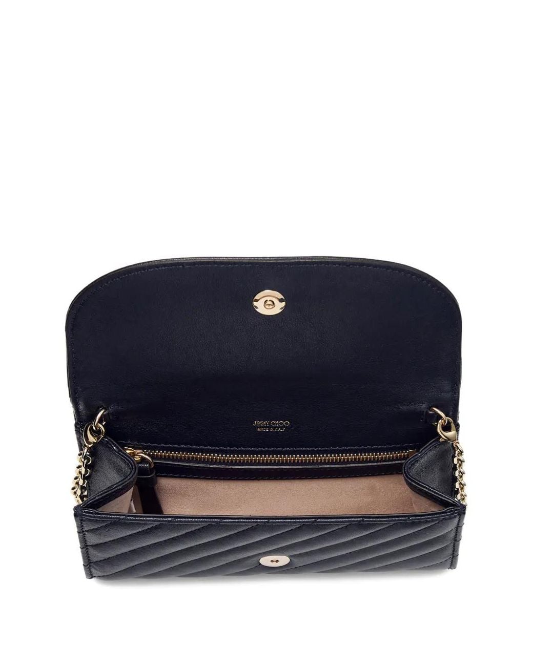 Jimmy Choo Blue Avenue Curve Quilted Chain-Strap Shoulder Bag