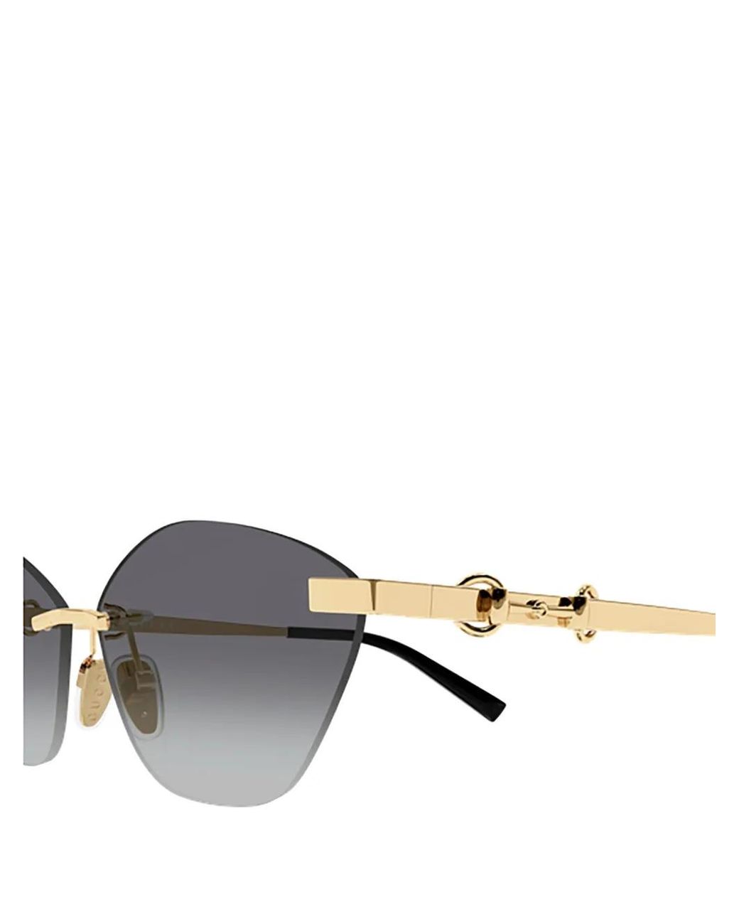 Gucci Metallic Cat-Eye Rimless Sunglasses