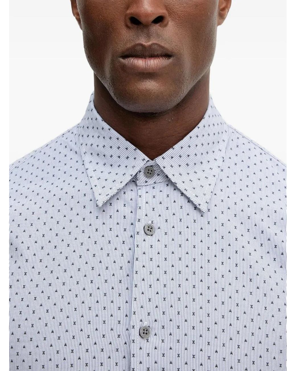 ARMANI EXCHANGE White Patterned Button-Down Shirt for men