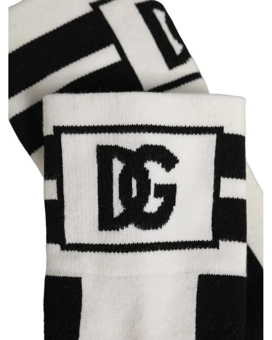 Dolce & Gabbana Black Dg Logo-Intarsia Knee-High Socks