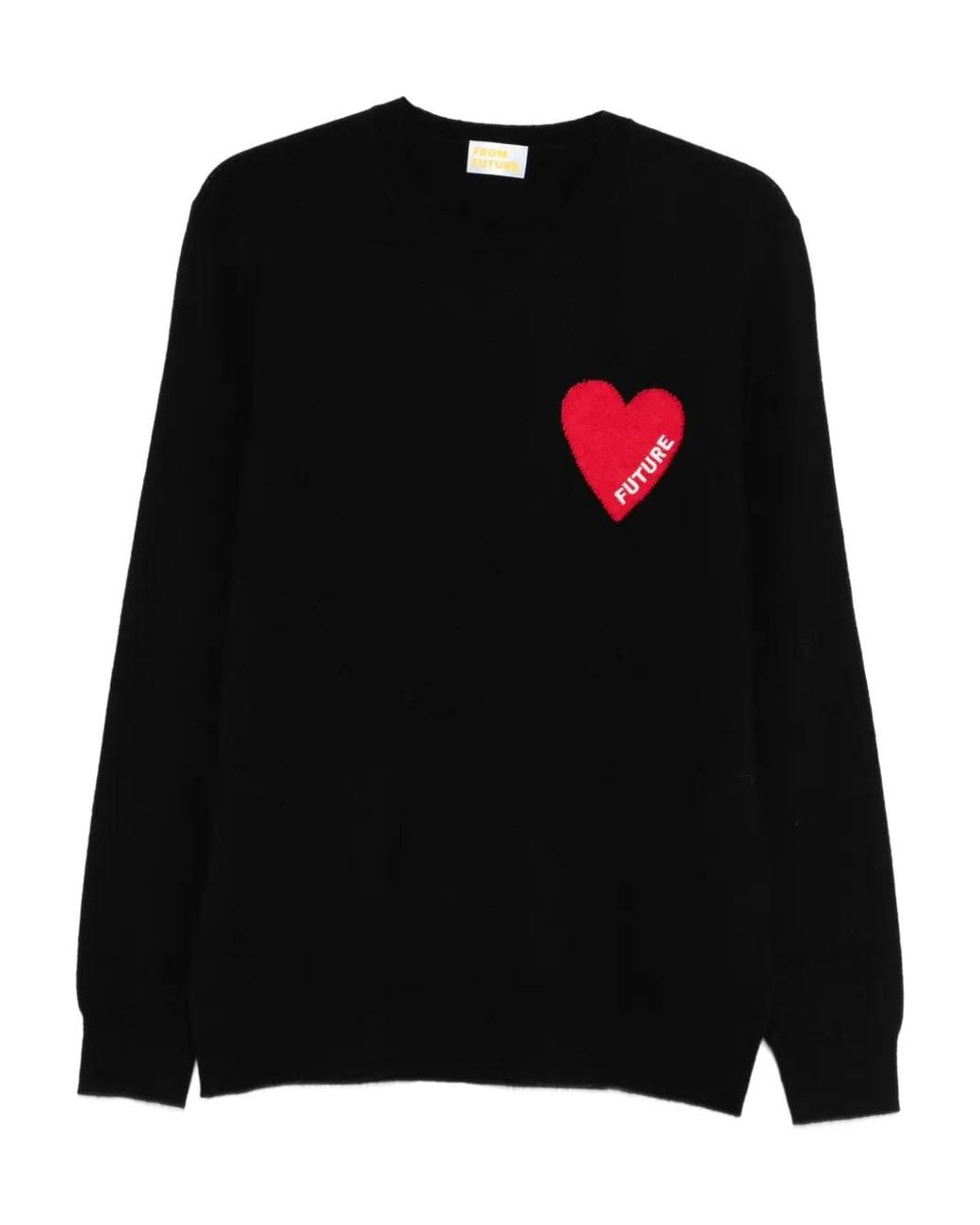 From Future Black Heart-Motif Sweater for men