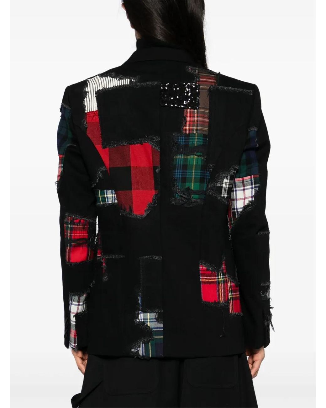 Junya Watanabe Black Patchwork Blazer for men