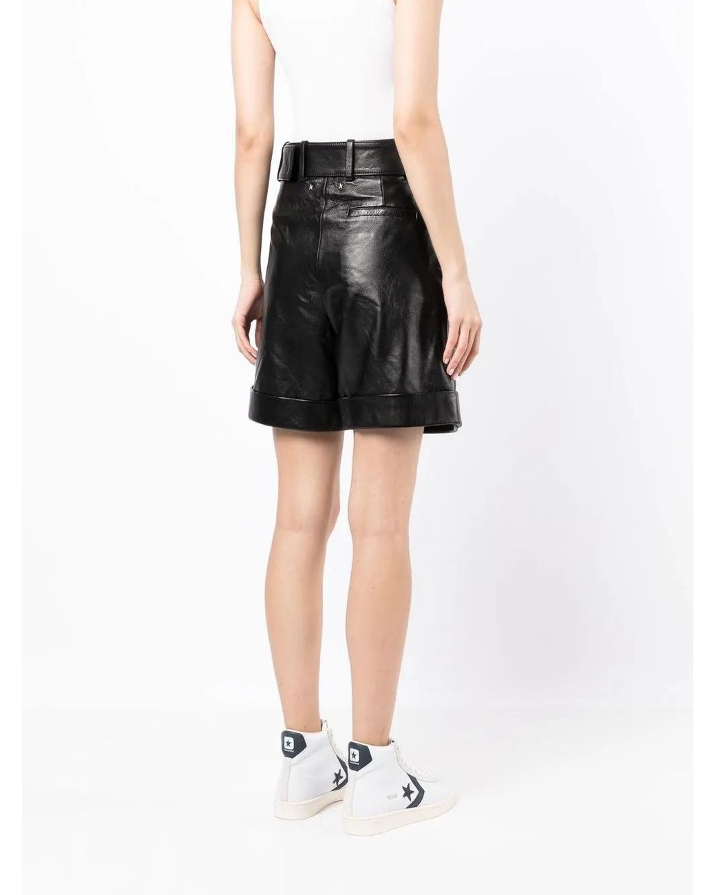 Golden Goose Deluxe Brand Black Belted Wide-leg Shorts