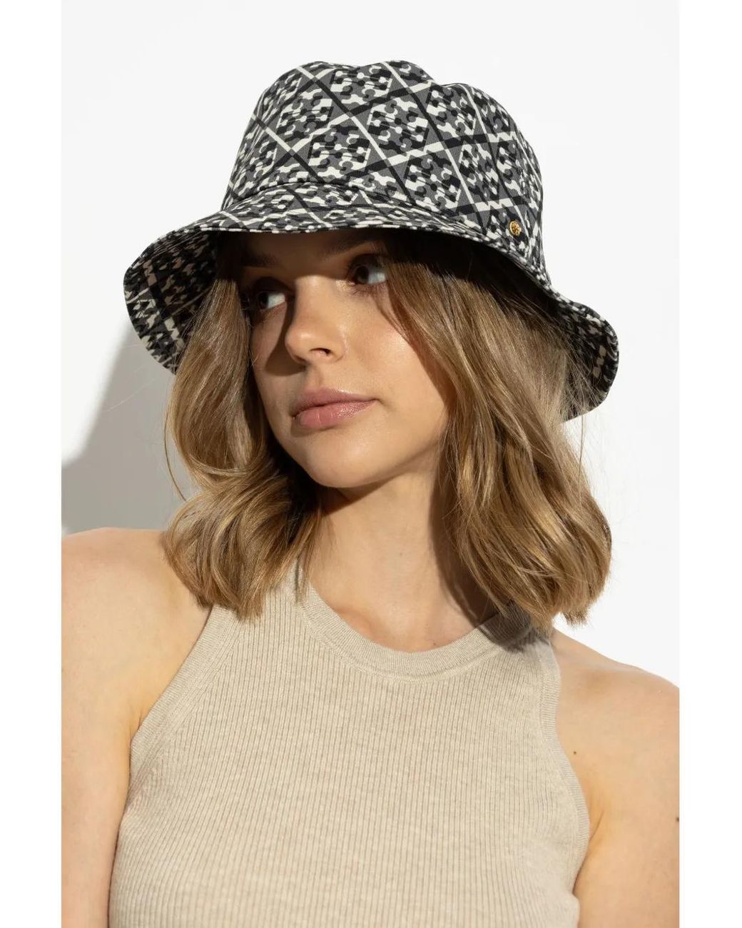 Tory Burch Black Jacquard Bucket Hat