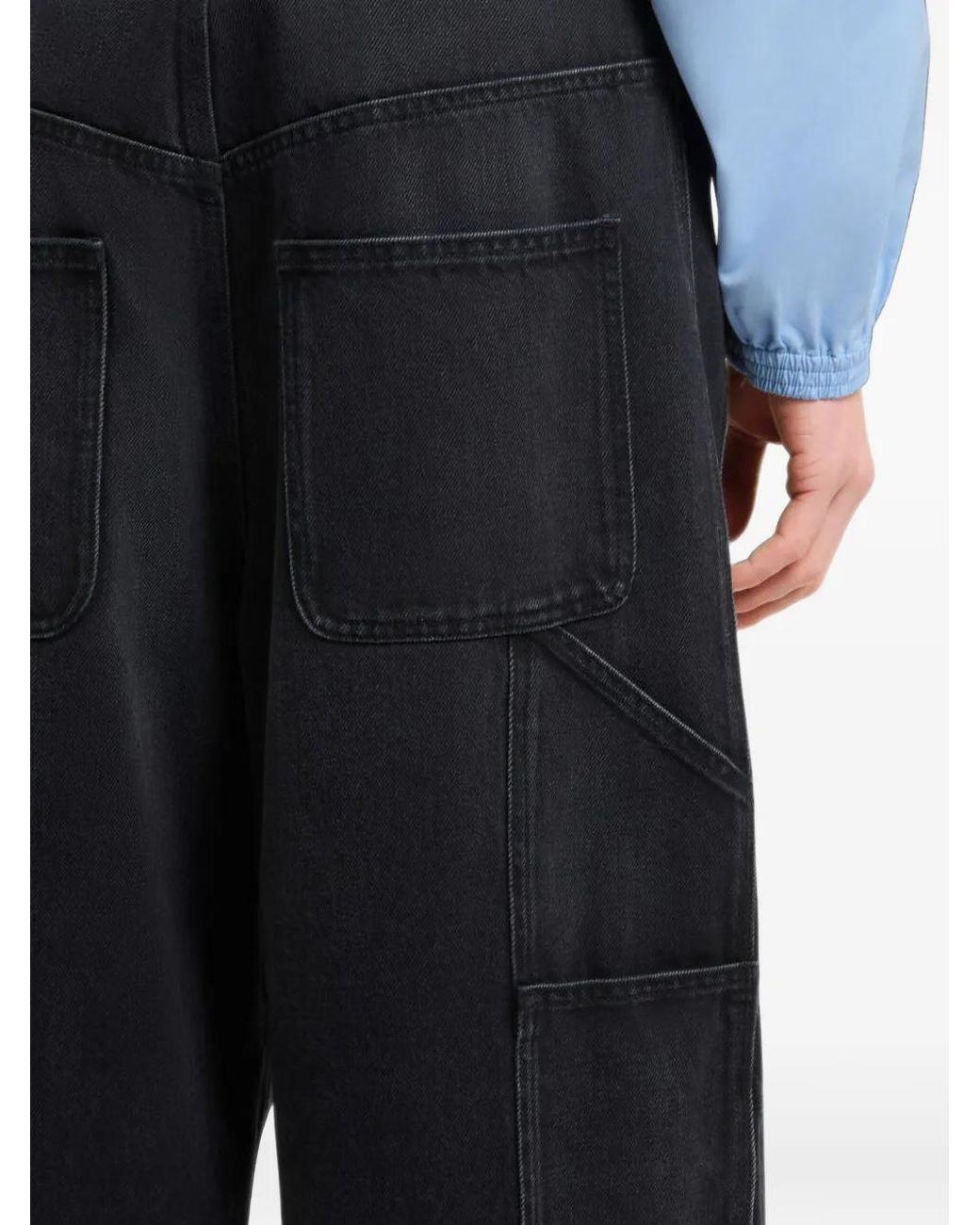 Marni Black Denim Oversized Workwear Trousers for men