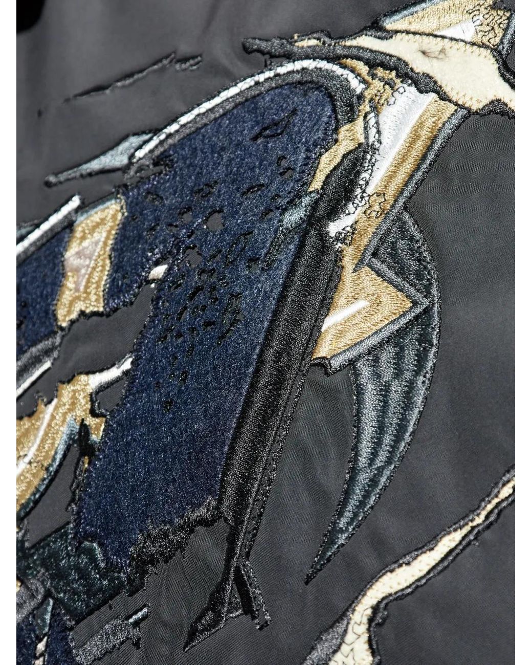 DIESEL Black Embroidered-Patch Padded Jacket for men