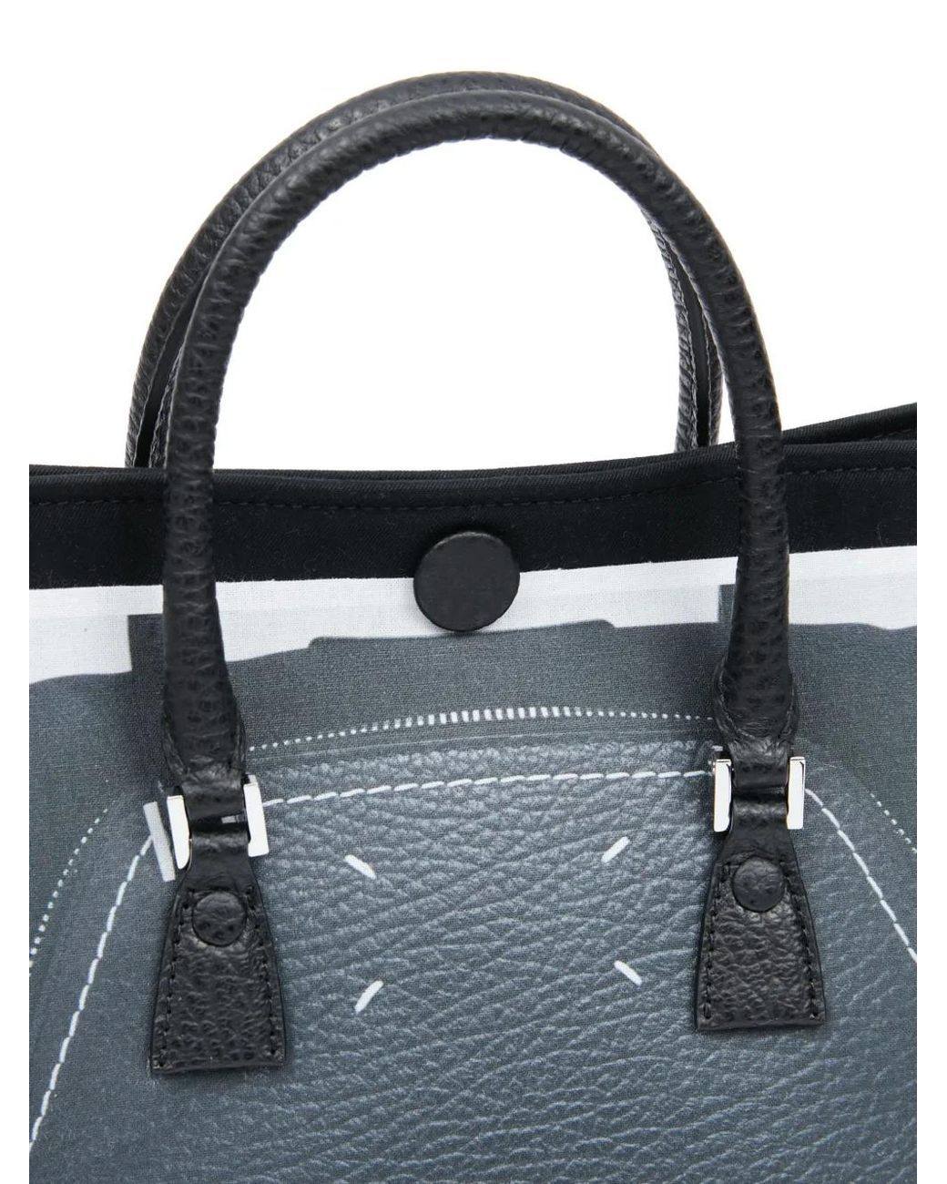 Maison Margiela Blue Micro 5Ac Trompe L'Oeil Tote Bag