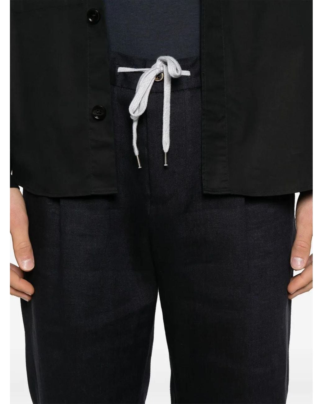 PT Torino Blue Pleated Trousers for men