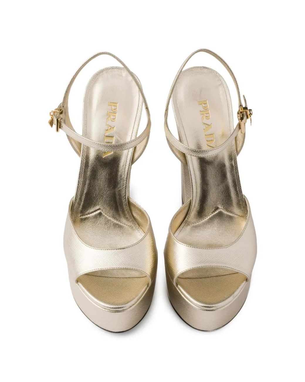 Prada White Ankle-Strap Platform Sandals