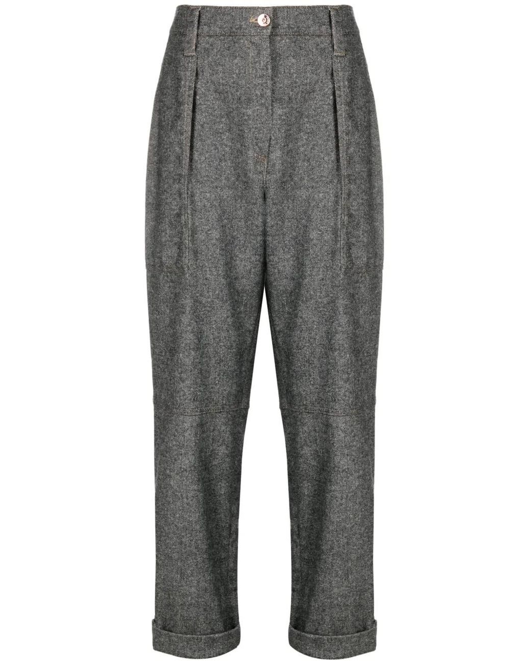 Brunello Cucinelli Cropped Broek in het Gray