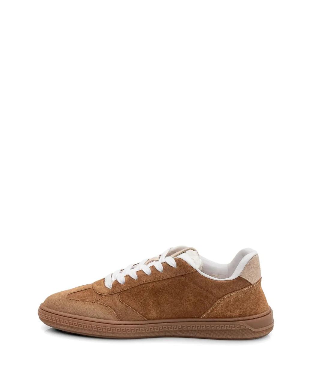 Versace Brown Suede Low-Top Sneakers