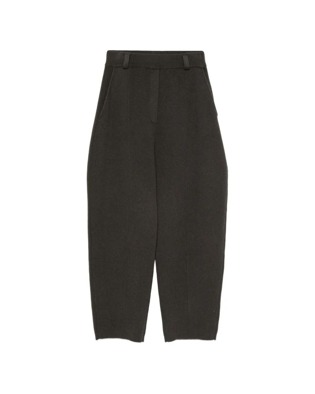 Lisa Yang Gray Wrenda Seam-Detail Straight-Leg Trousers