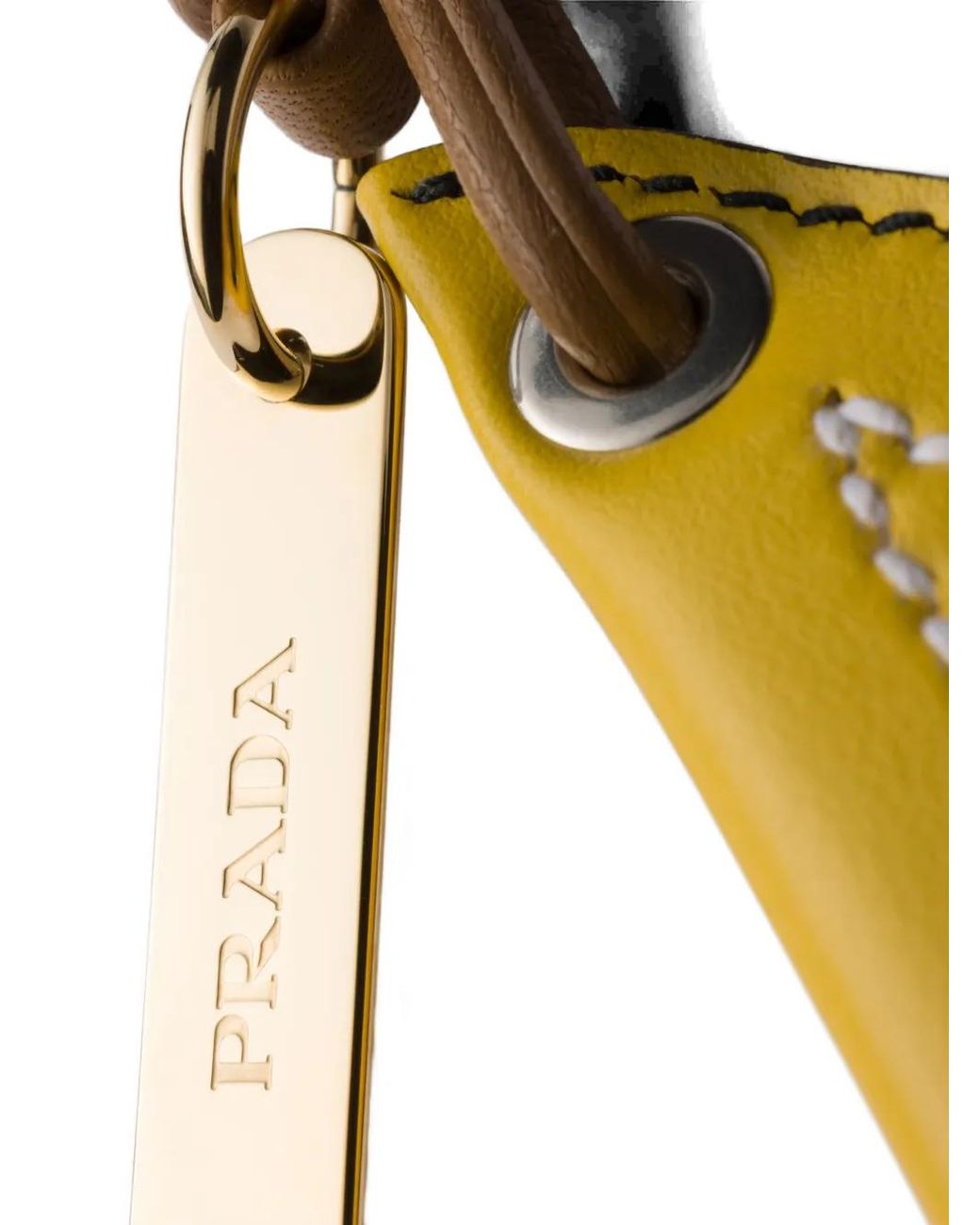 Prada Metallic Leather Keyring Pendant
