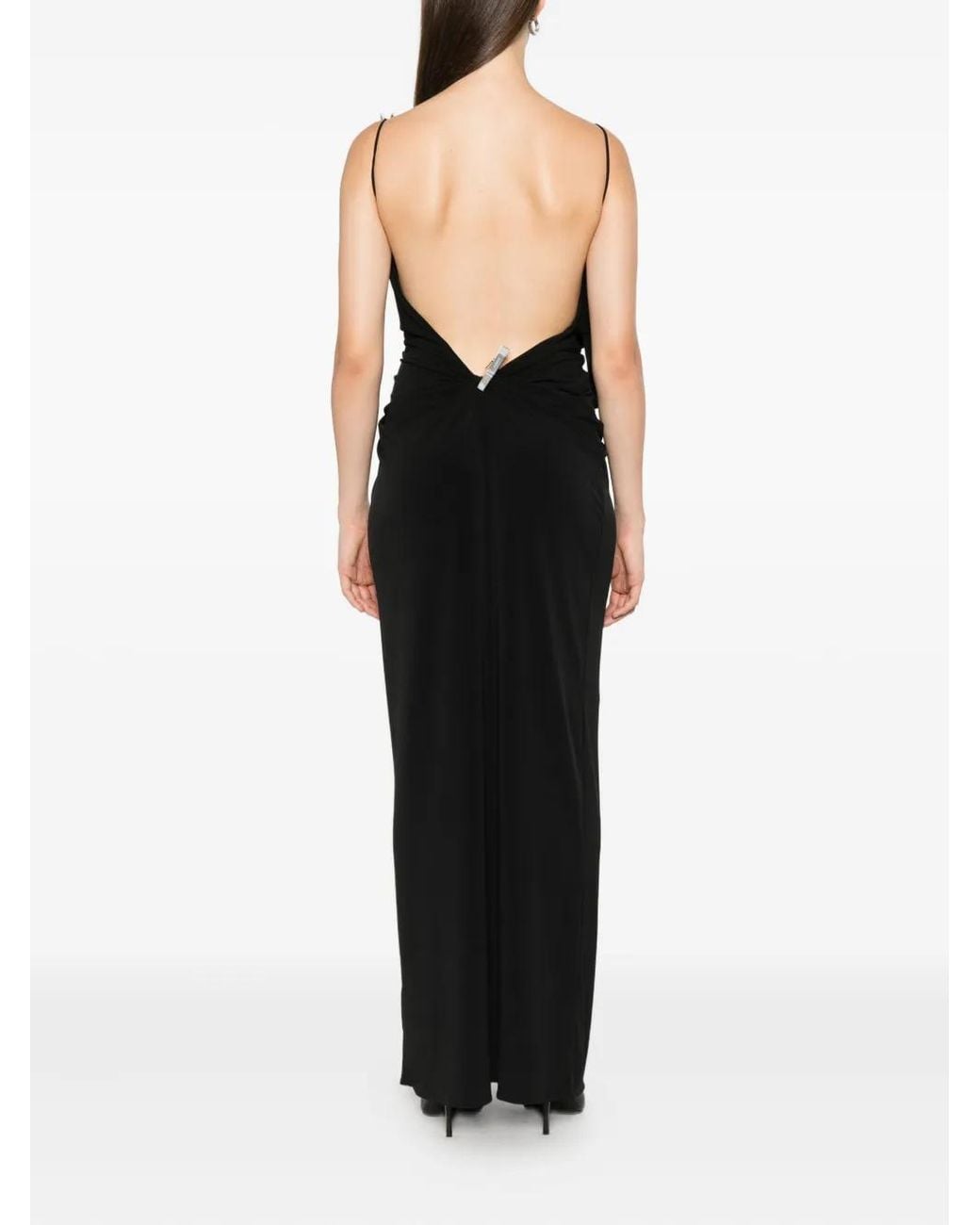 Coperni Black Draped Washing-Clip Evening Dress