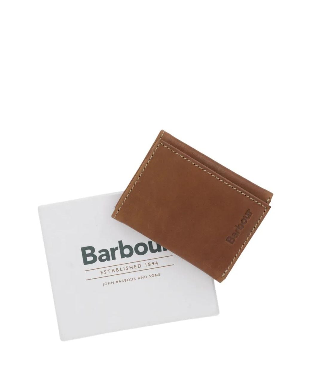 Barbour Brown Bywell Logo-Debossed Wallet for men
