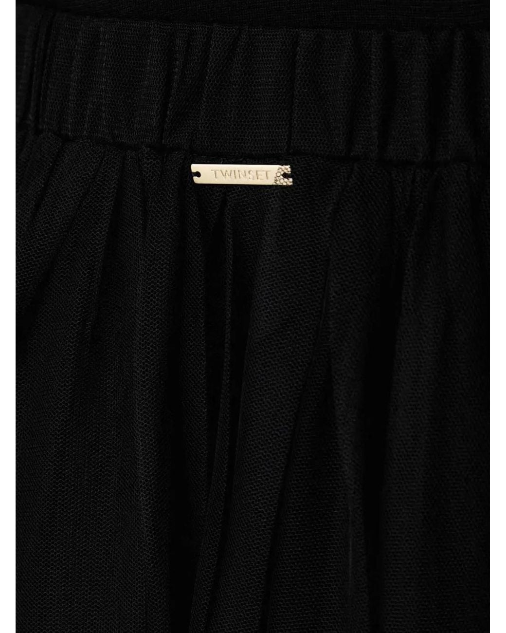 Twinset Black Long Tulle Skirt