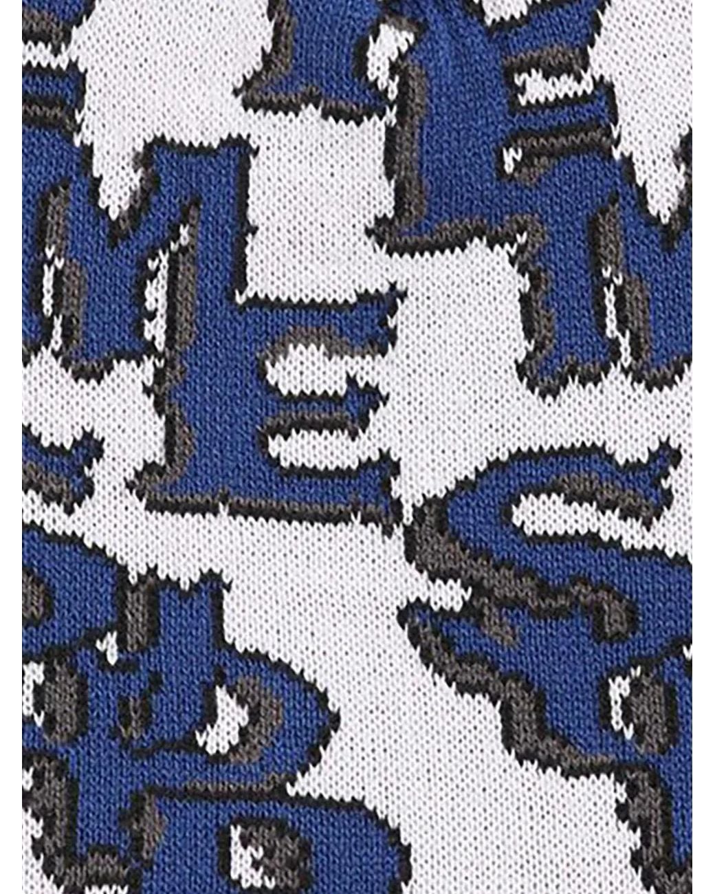 Supreme Blue Slanted Gothic Monogram-Pattern Beanie Hat for men