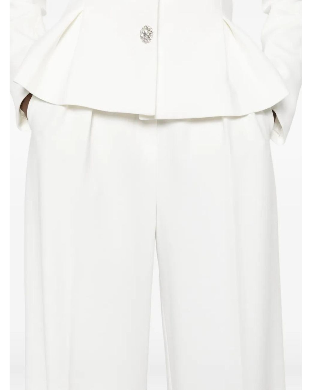 Nissa White Pleated Trousers