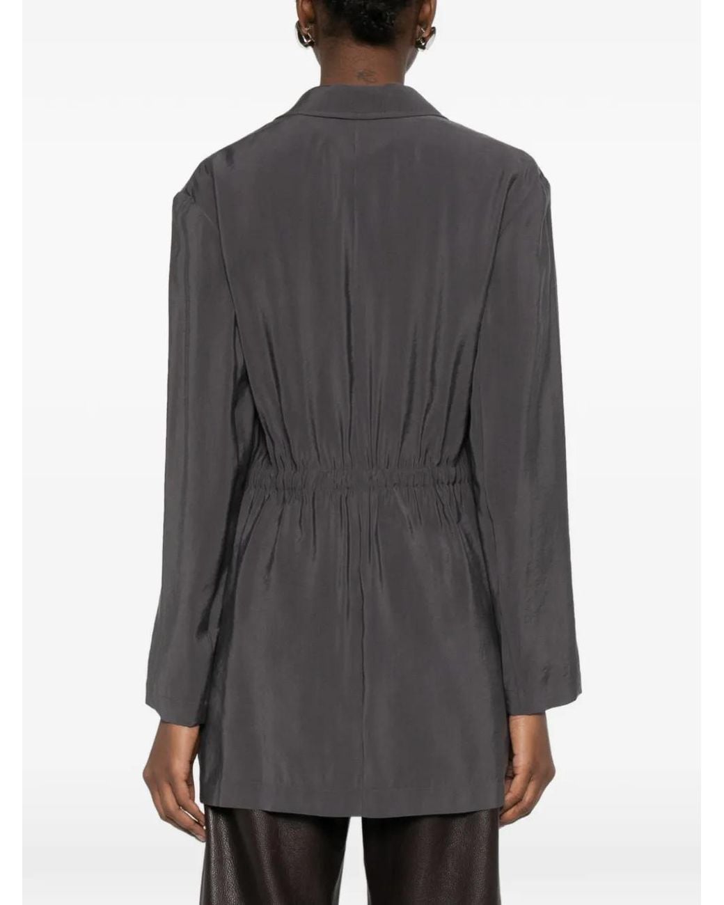 Alysi Gray Drawstring-Detail Blazer